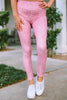 Pink Leopard Print  Ankle-length High Waist Leggings