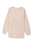 Apricot Ribbed Corded Oversized Sweatshirt