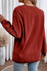 Racing Red Ribbed Corded Oversized Sweatshirt