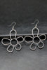 Silvery Alloy Hollowed Flower Hook Earrings