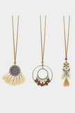 Multicolor 3pcs Bohemian Retro Tasseled Pendant Necklace