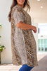 Plus Size Leopard Color Block Flowy Kimono