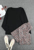 Long Sleeve Top and Leopard Print Pants Lounge Set