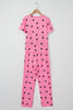 Pink Valentines Heart Print Tee and Pants Lounge Set