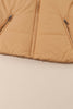 Brown Zip Up Pocketed Puffer Coat