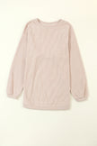 Apricot Ribbed Corded Oversized Sweatshirt