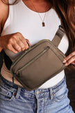 Desert Palm Minimalist Multi-zipped Crossbody Bag