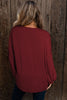 Faux Knit Jacquard Puffy Long Sleeve Top