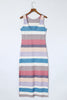 Multicolor Stripe Print Slit Maxi Tank Top Dress