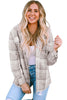 Khaki Plaid Removable Hood Buttoned Shacket