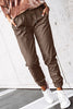 Brown Leather Tie Waist Jogger Pants