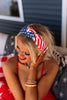 Multicolor American Flag Bow Knot Wide Headband