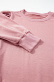 Rose Tan Button Tab Detail Long Sleeve Top