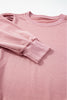 Rose Tan Button Tab Detail Long Sleeve Top