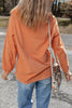 Orange Ribbed Corded Oversized Sweatshirt