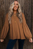 Faux Knit Jacquard Puffy Long Sleeve Top