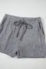 Gray Long Sleeve Top and Drawstring Shorts Lounge Set