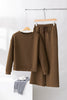 Dark Brown Ultra Loose Textured 2pcs Slouchy Outfit