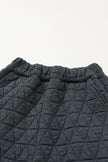 Dark Grey Solid Quilted Pullover and Pants Outfit