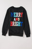 Black Merry And Bright Cable Knit Pullover Sweatshirt