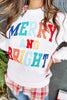 White Merry And Bright Cable Knit Pullover Sweatshirt