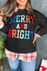 Black Merry And Bright Cable Knit Pullover Sweatshirt