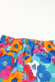 Multicolor Floral Print Drawstring Elastic Waist Casual Shorts