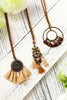 Multicolor 3pcs Bohemian Retro Tasseled Pendant Necklace