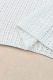 White Hollow-out Knitted Short Sleeve T Shirt