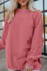 Strawberry Pink Ribbed Corded Oversized Sweatshirt