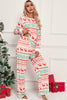 White Christmas Print Pullover and Pants Lounge Set