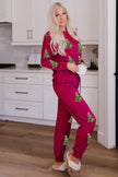 Sequined Christmas Tree Pattern Lounge Sweatsuit