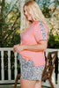 Leopard Plus Size Short Sleeve and Shorts Lounge Set