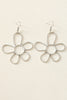 Silvery Alloy Hollowed Flower Hook Earrings