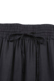 Black Drawstring Elastic Waist Casual Wide Leg Pants