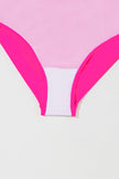 Rose Red Crisscross Straps Tie Back Flared One Piece Swimsuit
