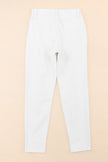 White Distressed Ripped Holes High Waist Skinny Jeans