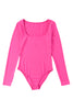 Rose Long Sleeve Square Neck Bodysuit