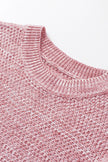 Pink Subtle Heather Knit Bishop Sleeve Sweater