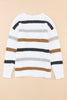 Striped Popcorn Knit Sweater