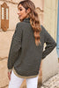 Black Striped Turtleneck Loose Sweater