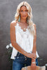 White Lace Splicing Ruffled V Neck Cami Top