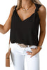 Black V Neck Knotted Shoulder Vest