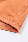 Orange Ribbed Corded Oversized Sweatshirt