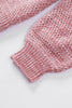 Pink Subtle Heather Knit Bishop Sleeve Sweater