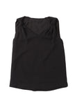 Black V Neck Knotted Shoulder Vest