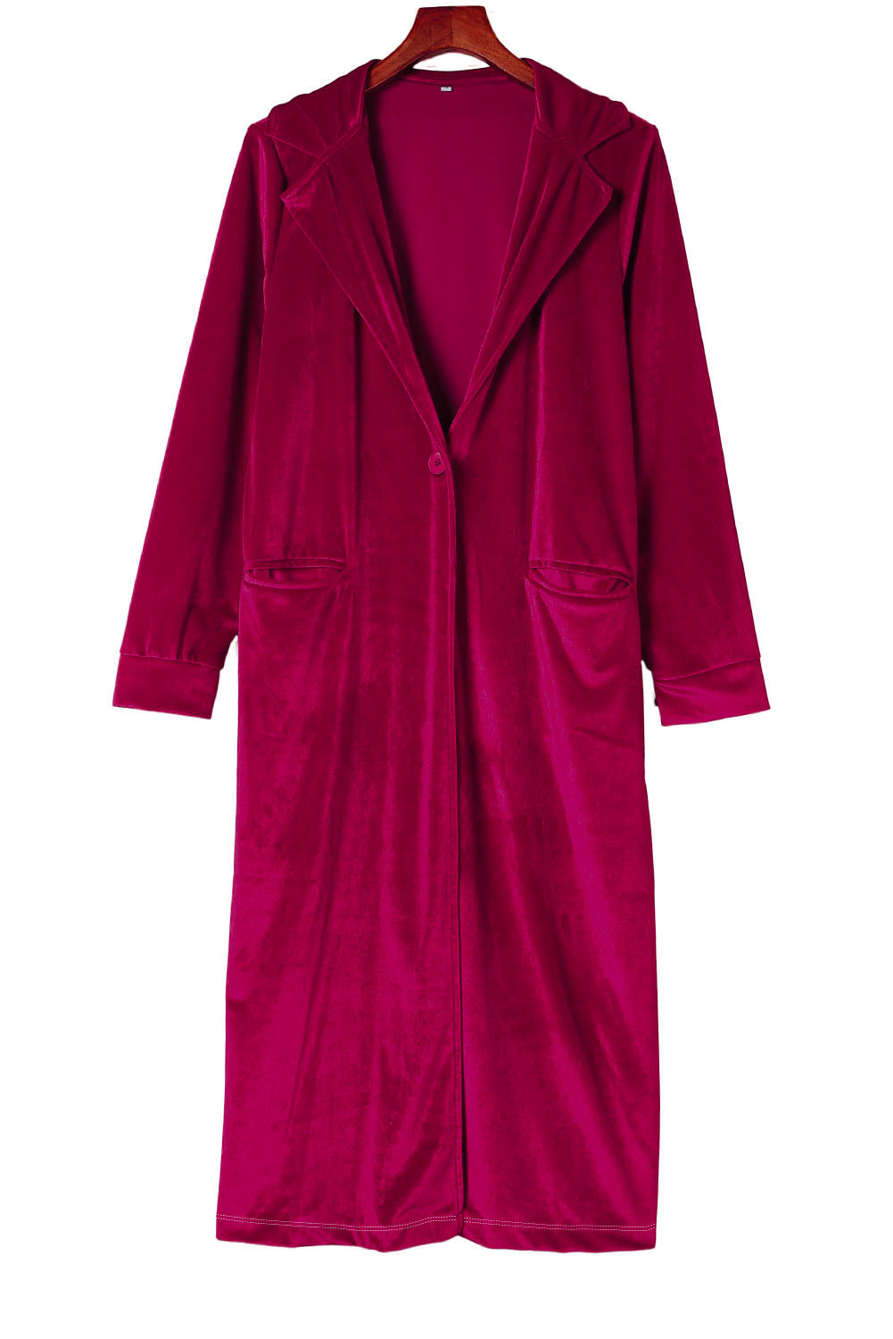 Retro Velvet Long Sleeve Pocket Coat