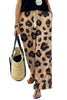 Leopard Drawstring Wide Leg Casual Pants