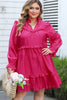 Rose Plus Size Ruffled Bubble Sleeve Dress