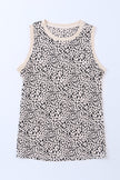 Leopard Print Round Neck Tank Top